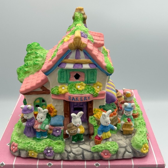 Cottontale Cottages Bakery Vintage Easter Village Town Porcelain Spring Bunny - Picture 2 of 10